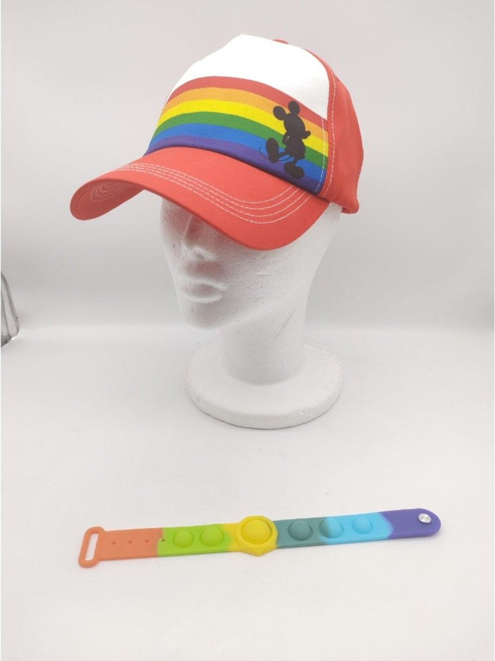 Disney Rainbow Disney Collection Mickey Mouse Baseball Cap Hat for Adults Bonus